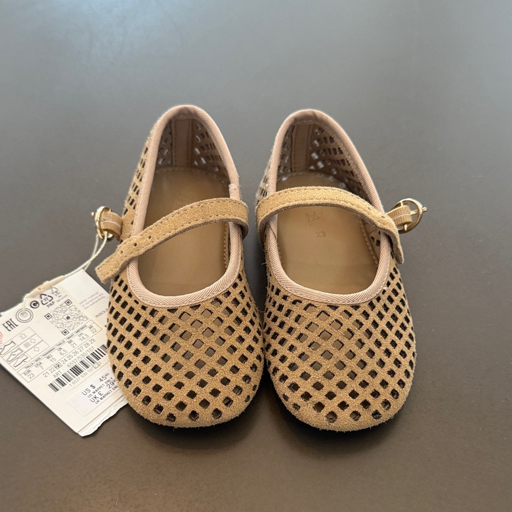 NWT Zara Kids Leather Ballet Flat